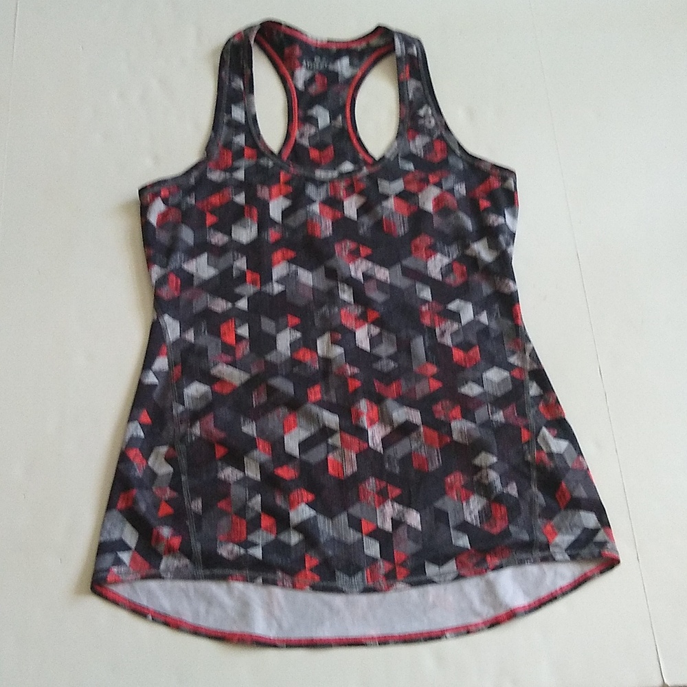 Athleta Chi red black racer back tank top‎ S